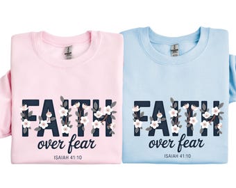 Sudadera «Fe sobre el miedo», Sudadera cristiana con el versículo bíblico de Isaías 41:10, Sudadera minimalista cristiana, Versículo bíblico, Sudadera religiosa, Sudadera de fe