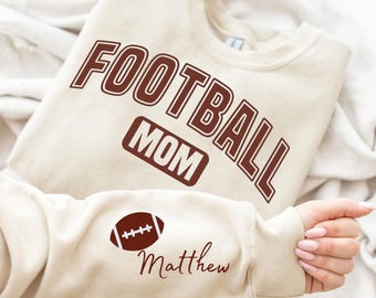 Sudadera Football Mama: Camiseta personalizada con nombre para niños en la manga, ideal para el día del partido