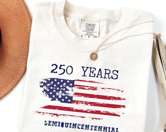 Comfort Colors® レトロ USA 250周年記念シャツ、独立記念日シャツ、USA国旗Tシャツ、独立記念日シャツ、愛国心あふれるギフト