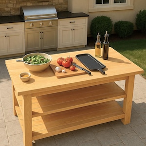 DIY-plan för utomhusköksbord: Rustik grillförberedelsestation (PDF-nedladdning)