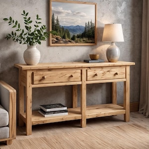 Farmhouse Console with Drawers Build plan, Wood furniture Plans(PDF Download)