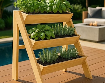 DIY 3-Tier Raised Planter Box Plans: Balcony & Patio Vertical Garden (PDF Download)