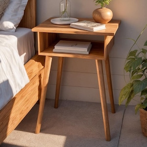 Mid-Century Modern Nightstand Build Plan: DIY Bedside Table (PDF Download)