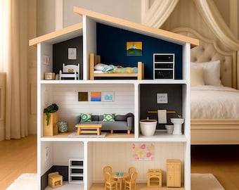 Modern Dollhouse Plan: Toy Shelf, Kids Bookcase (Digital Download, PDF)
