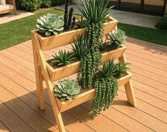 DIY Patio 3 Tier Raised Planter Box Plans, Vegetable Planter Box, Balcony Planter Box, garden Plan, Planter Plan, PDF File Instant Download