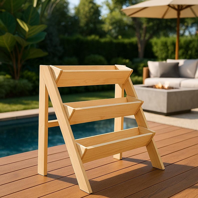 DIY 3-tier Raised Planter Box Plans: Balcony & Patio Vertical Garden ...