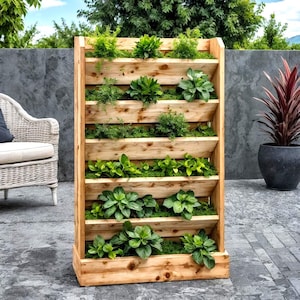 Vertical Planter Plan: 6-tier herb garden Modern Indoor Garden, Space-Saving Design (PDF Download