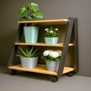 DIY Aフレーム木製プラントスタンドの組み立てプラン - 植物や装飾用のモダンな3段屋内屋外用棚、初心者向け組み立て手順