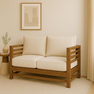 Modern Wooden Loveseat Sofa Plans: DIY Build (PDF Download, Imperial Measurements)