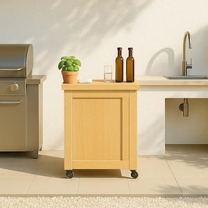 Rolling Outdoor Kitchen Cabinet Plan | DIY BBQ Cart PDF | Mobile Prep Station or Bar Cart | Patio Storage Build | Digital Download