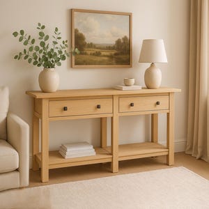 DIY Farmhouse Console Table Plan with Drawers (PDF Download)