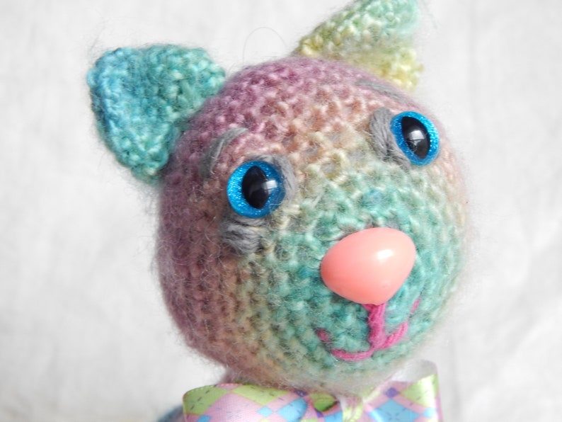  Rainbow  Kitten Rainbow  Stripes Amigurumi Cat  Pastel  Kitten 