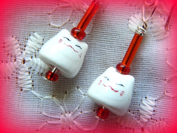 Cat Kolczyki Tiny Kitten Kolczyki Kitty Face Kolczyki Etsy