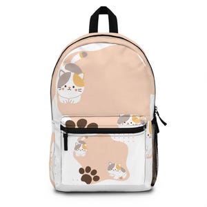Cute Cat-Themed Backpack, Cat Lover Gift, Everyday Use, School or Travel Bag, Pet Lover Accessory, Perfect for Kids and Adults
