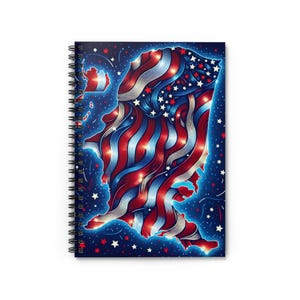 Patriotic Spiral Notebook - Ruled Lines, Ideal for Journaling, Travel Notes, Gift for Veterans, Independence Day, USA Theme