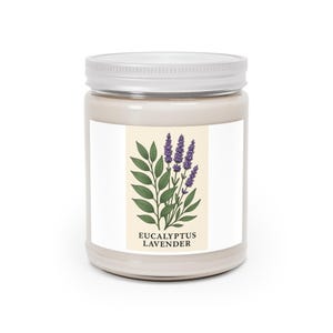 Eucalyptus Lavender Scented Candle, Aromatherapy Gift, Home Decor, Relaxing Candle for Wellness, Eco-Friendly Candle, Spa Gift