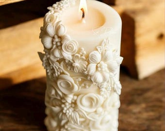 Floral Relief Candle