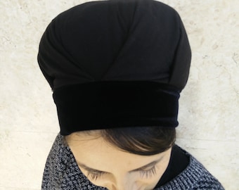 adjustable volumizer,jewish head covering,hair snood,hair cover,white or black, bun cover,snood,by oshratDesignz