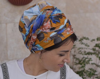 Kunstleder, Haar wickeln Kopftuch, israel Kleidung, Snood, Haar Bedeckung, Kopftücher, oshratdesignz, Chemoschal