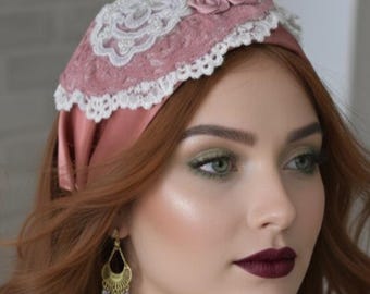 Hairband super Chic Flower attached, The perfect Hair accessory for your outfit, Jewish headcovering,Haarband cotton, by oshratDesignz