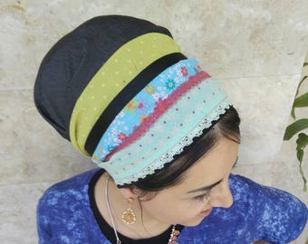 Non Wrap handmade Tichel,Sinar tichel,Mitpachat,head covering,tichel apron, jewish head covering,Just tie in the back by oshrataDesignz