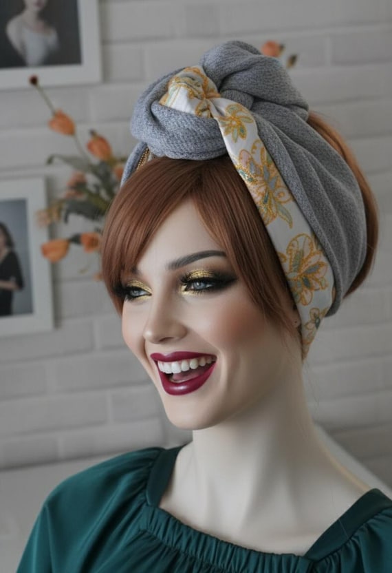 Chic Mesh Cotton and Silk Combination, Head Scarf, Colorful