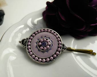 Purple bobby Pin, tichel pin, hair pin, decorated small lovely hair clip, by oshratdesignz