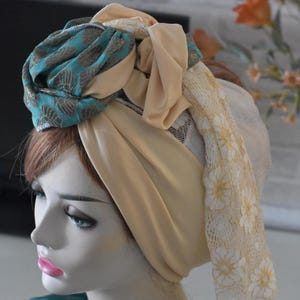 four fabrics combined to one Silky. Secure. Stunning headscarf, Where Modesty Meets Style, could be wrapped in various ways by oshratDesignz
