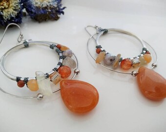Shiny Dangle Earrings, Hanging Earrings for special occasions, Long Hanging earrings by oshratDesignz