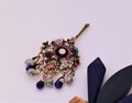 Floral Tichel pin, Sparkling Decorated Hair Pin,bridal , Veil, Jewelry, Accessories, Hair pin,Pin with Shiny Stones, by oshratDesignz product logo