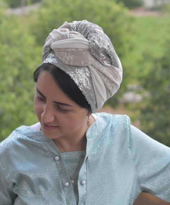 Chic Mesh Head Scarf, Lovely Long Lace Rectangular, by