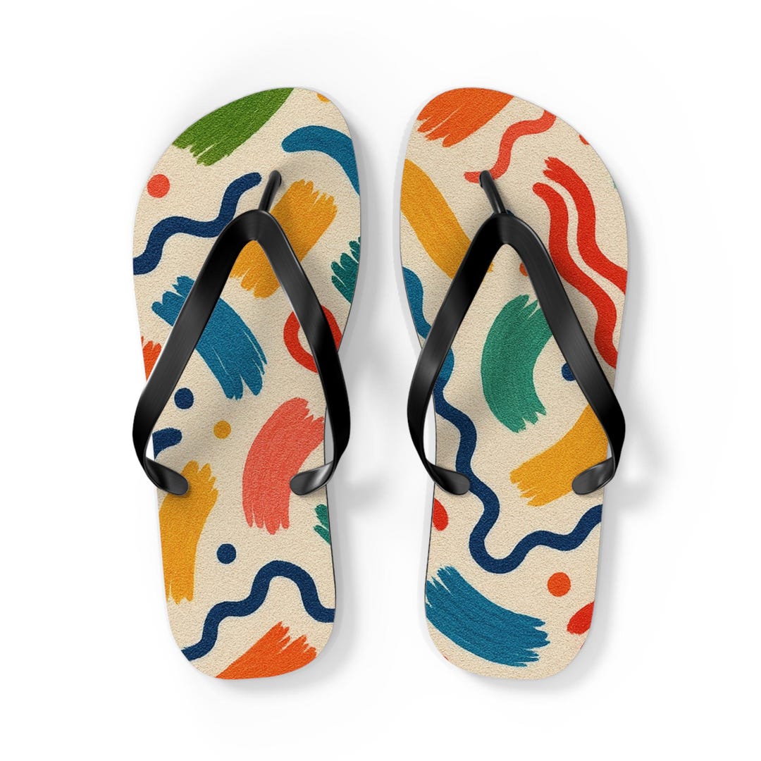 Beach Flip Flops, Sandals for Summer Vacation, Pool Shoes, Tropical ...