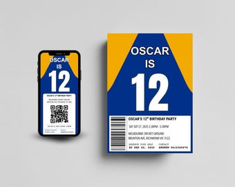 West Coast Eagles Birthday Invitation | Editable AFL Party Invite | Footy Theme | Instant Download | Canva Template