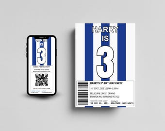 North Melbourne Kangaroos Birthday Invitation | Editable AFL Party Invite | Footy Theme | Instant Download | Canva Template
