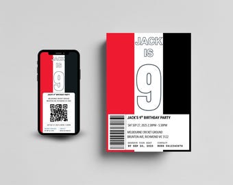 St Kilda Saints Birthday Invitation | Editable AFL Party Invite | Footy Theme | Instant Download | Canva Template