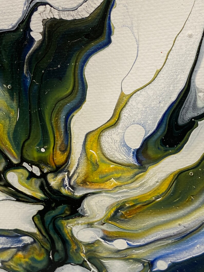 PAIR Gorgeous Abstract Acrylic Handpainted Art wResin Top Coat 12 x 12