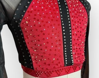Semi custom 2 piece red and black for jazz or ACRO - large child