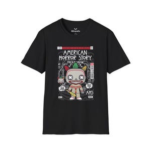 Maglietta unisex Freak Show American Horror Cartoon, maglietta vintage da circo, maglietta American Horror Story, maglietta da carnevale inquietante, unisex per Halloween