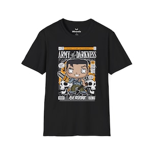Ash Army of Darkness cartoon uniseks T-shirt, T-shirt, Evil Dead horrorfilmshirt, Halloween-kostuum, cult-klassieke top