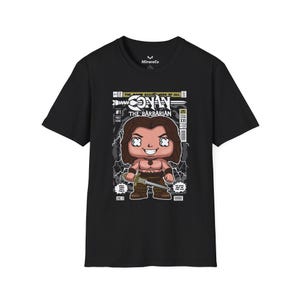 Conan The Barbarian cartoon uniseks T-shirt, vintage retro T-shirt, stripboek fan cadeau, grafisch shirt krijger, stoere filmkleding