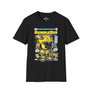 Bumble Bee cartoon uniseks T-shirt, dierenvriend T-shirt, shirt schattig insect, top met natuurprint, T-shirt insecten