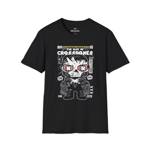Crossbones cartoon uniseks T-shirt, T-shirt piratenschedel, shirt Skull and Crossbones, lichtgewicht grafische top, grappig skelet-T-shirt voor mannen en vrouwen