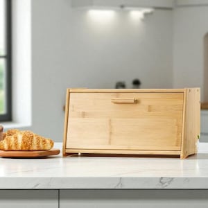 Förvaringsbehållare för bröd i trä med lock