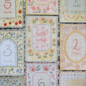 Vintage Floral Baby Milestone Cards – Monthly Baby Photo Props – Girl Baby Shower Gift – Cottagecore Nursery Decor – First Year Keepsake image 8