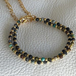 Green Tourmaline Bracelet: Faceted Gemstone, Adjustable Spiritual Jewelry