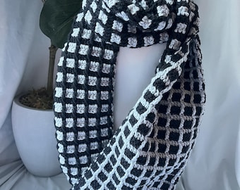 Handgemaakte gehaakte sjaal | Getextureerde omslagdoek, oversized winterstijl, aangepaste kleuropties