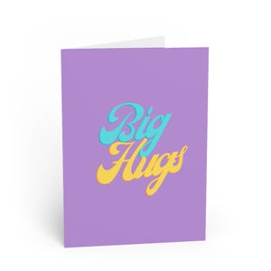 Biglietto d'auguri digitale con grandi abbracci, allegro e luminoso, stampabile per i propri cari