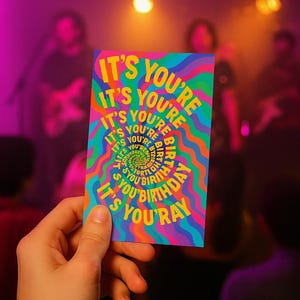 Cartão de aniversário psicodélico com LSD