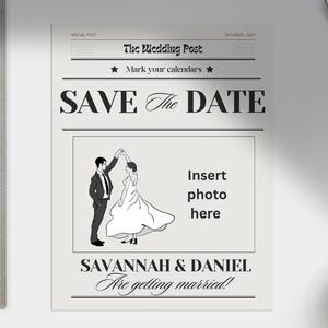 Vintage Newspaper Save the Date | Wedding Announcement Template | Editable Printable Save the Date | newspaper Wedding Invite |