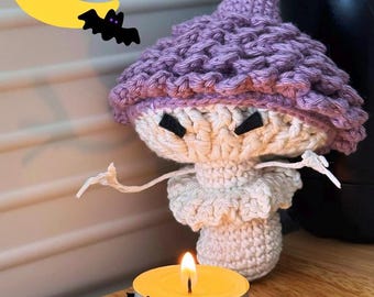 Crochet Halloween Mushroom Pattern, Spooky Halloween Crochet, Crochet Mushroom Keychain, Crochet Halloween Decor, Amigurumi Evil Mushroom